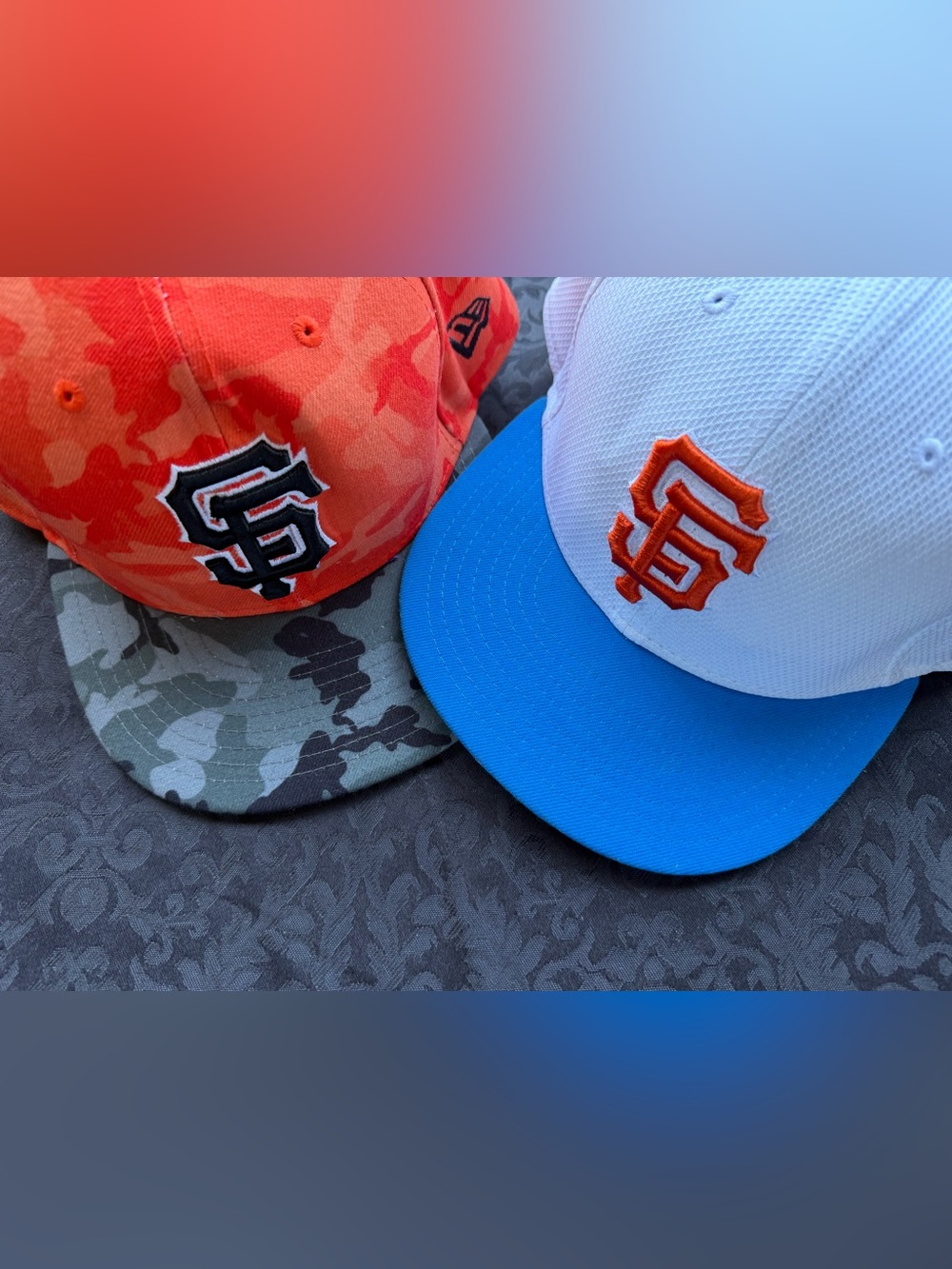 Lot of 2 New Era 59FIFTY San Francisco Giants SF Fitted Hats Size 7 1/2 Camo